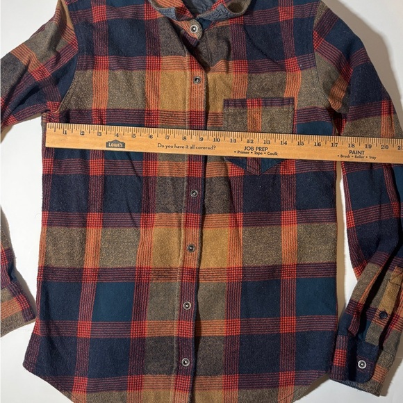 Prana Golden Canyon Flannel Plaid Button Up Top Size S Hiking Bonfire Grunge - Picture 5 of 9